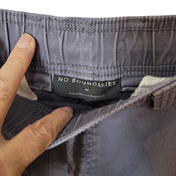 No Boundaries Mens Cargo Jogger Pants Elastic Waist M Grey - Picture 7 of 11